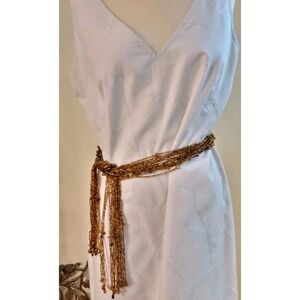 Belt Glass Beaded Brown Boho Hippie Tribal Festival Self Tie Vintage